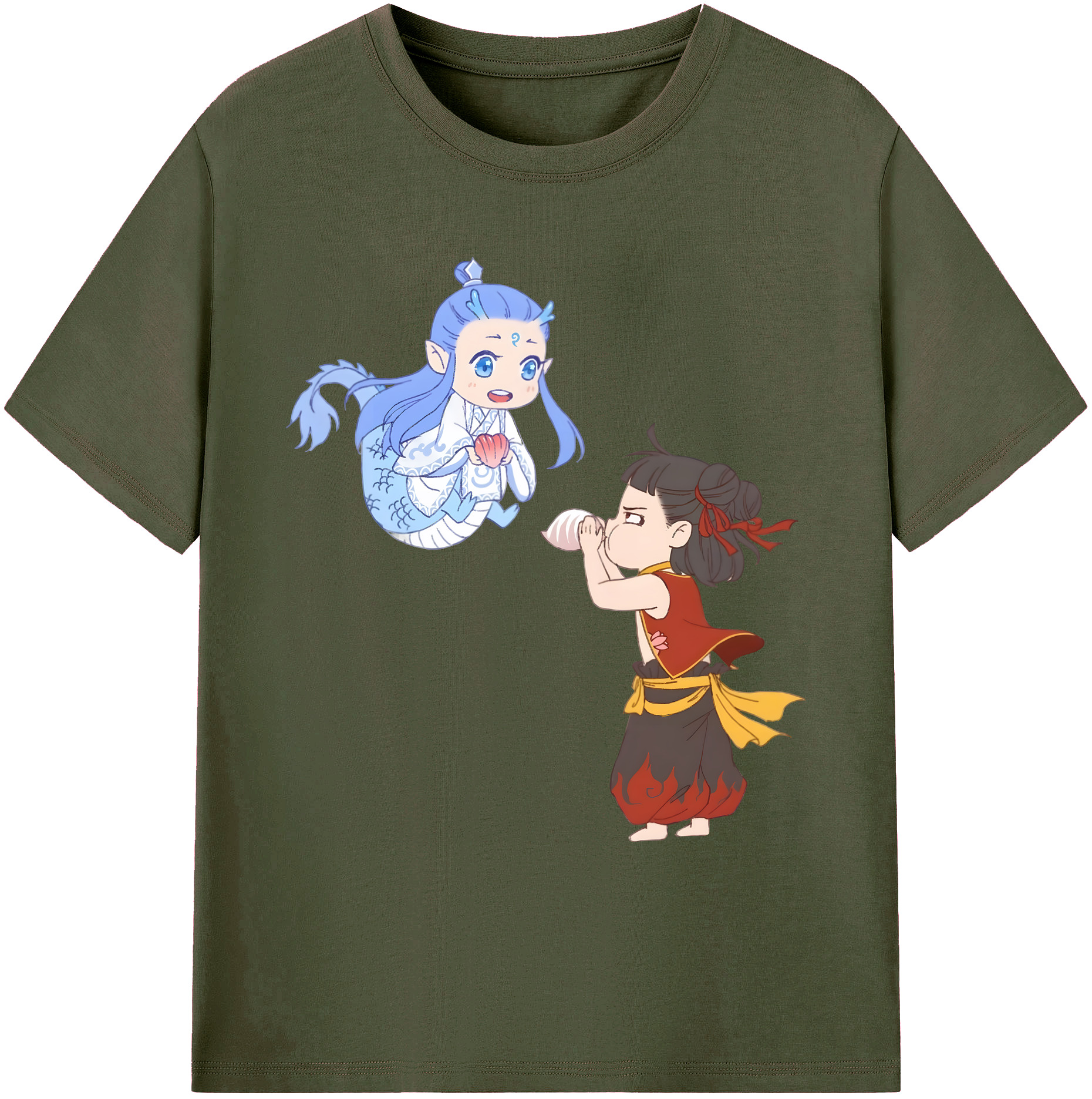 （画像用） Ne Zha 2 ナタ 魔童の大暴れ 綿100％ メンズ半袖Tシャツ｜肌触りやわらか＆通気性
